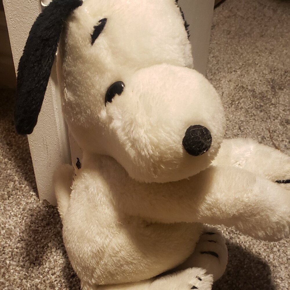 Vtg Plush Snoopy 1968 Hugging Woodstock 1965 Peanuts Stuffed United Feature 11"